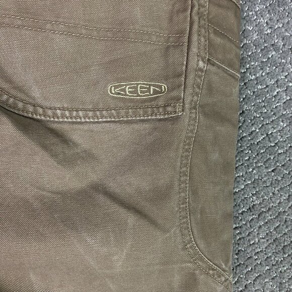 Keen Pants Men's 32 x 34 Brown Double Knee Cargo Work Hiking Canvas Duck Flint - Picture 6 of 15
